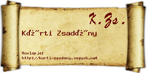 Kürti Zsadány névjegykártya